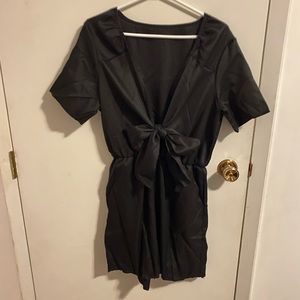 Black Romper with Bow